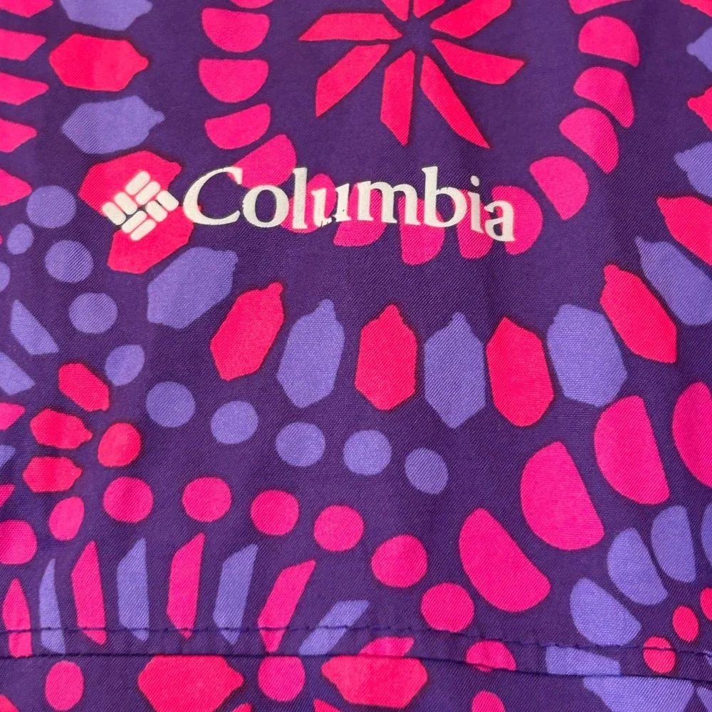 Columbia Sportswear Unisex Large Purple Pink Medallion Omni-Tech Hooded Jacket